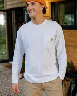 T-shirt à manches longues coupe décontractée recyclé Heritage - Blanc