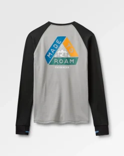 T-shirt à manches longues en matière recyclée Alpine - Noir/Gris