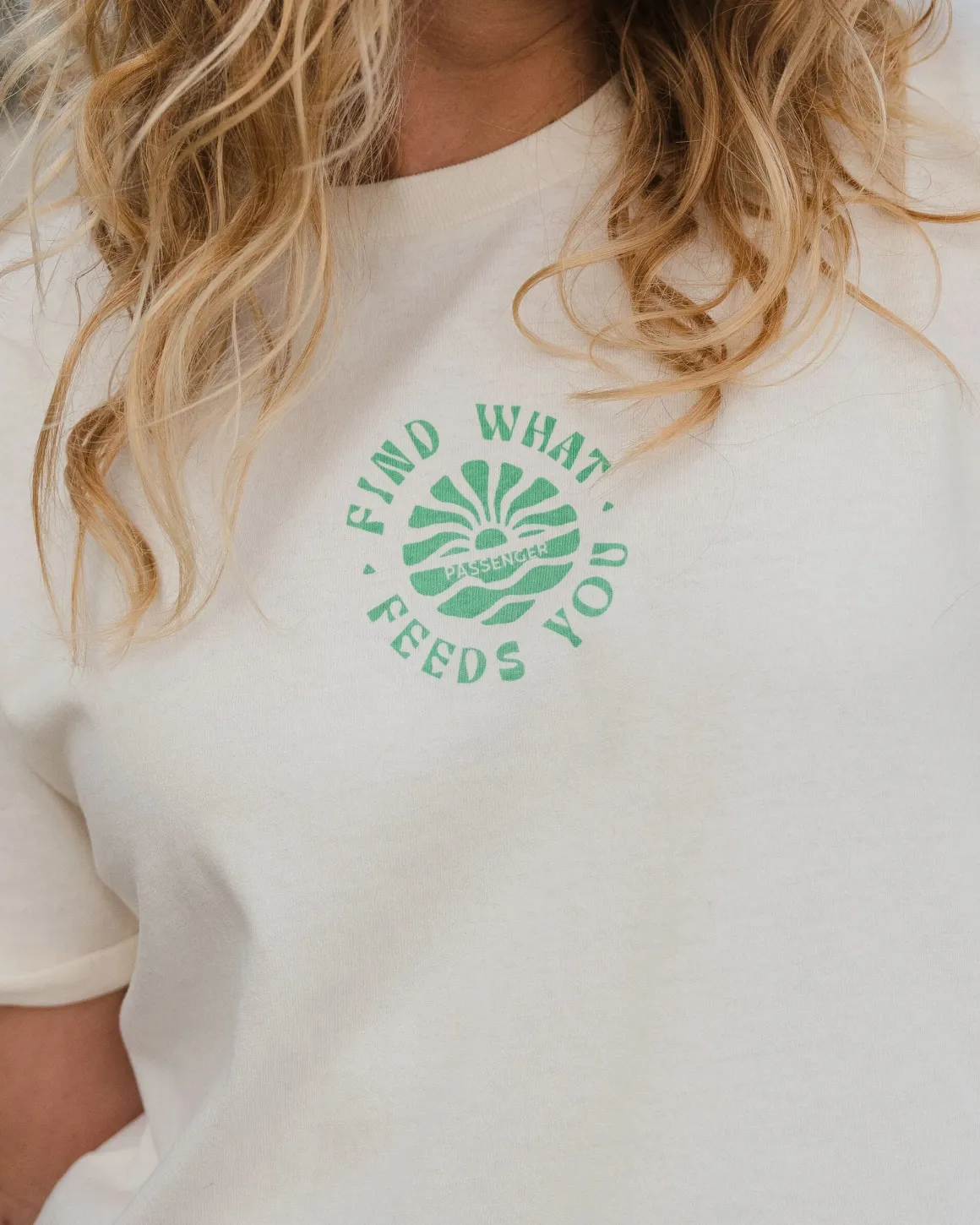 T-shirt à Manches Retroussées Discovery - Marshmallow