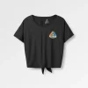 T-shirt Actif Recyclé avec Lien au Dos Chakra - Noir