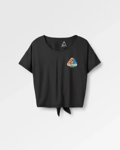 T-shirt Actif Recyclé avec Lien au Dos Chakra - Noir