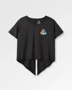 T-shirt Actif Recyclé avec Lien au Dos Chakra - Noir