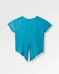 T-shirt Actif Recyclé avec Lien Chakra au Dos - Bleu Acier
