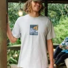 T-shirt en coton bio Waves u0026 Trees - Bleu Gris