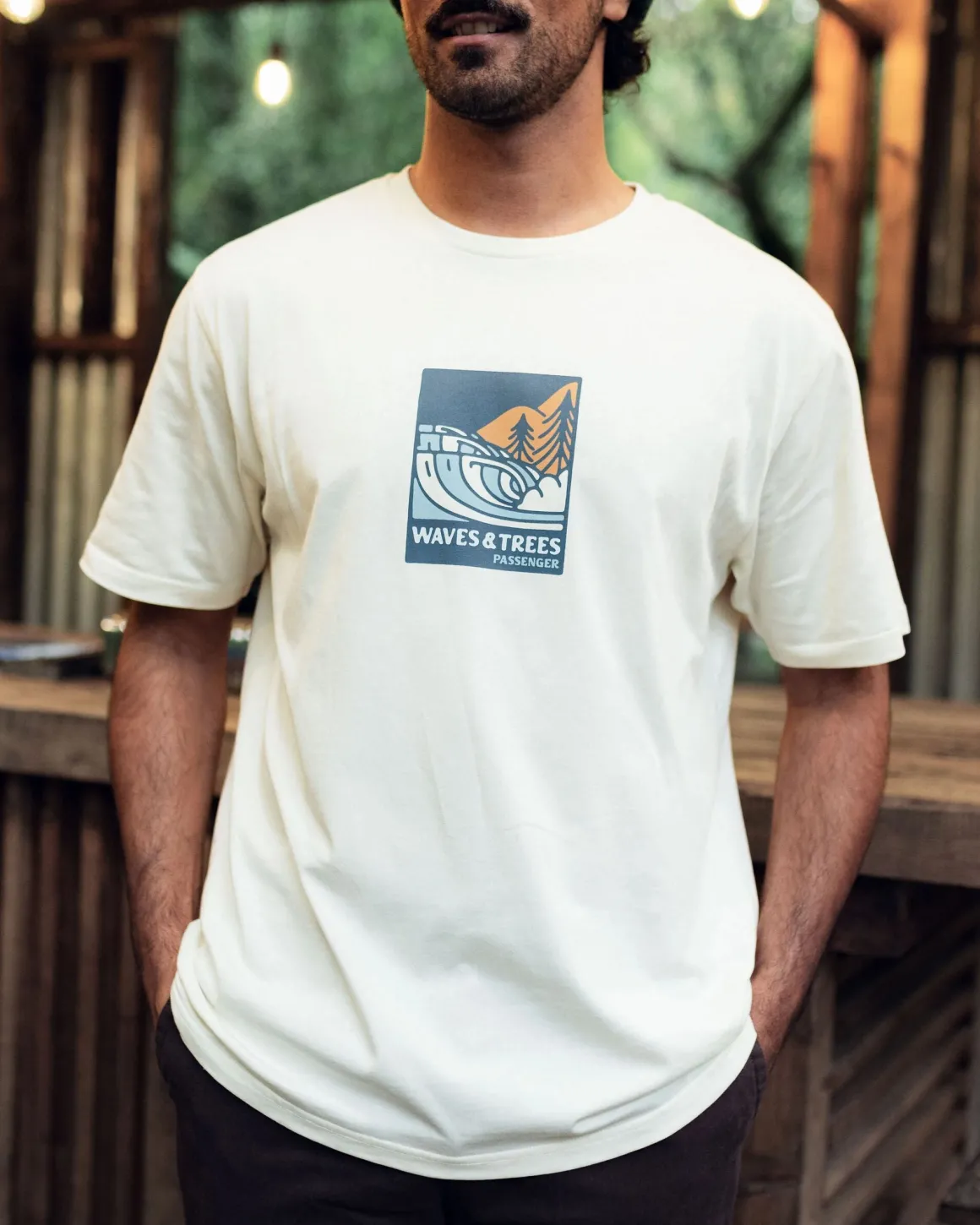 T-shirt en coton bio Waves u0026 Trees - Birch