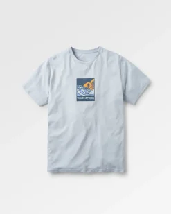 T-shirt en coton bio Waves u0026 Trees - Bleu Gris