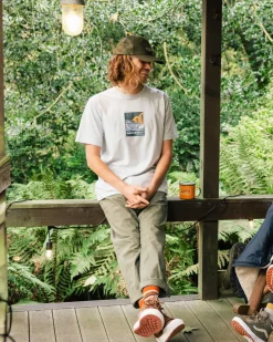 T-shirt en coton bio Waves u0026 Trees - Bleu Gris