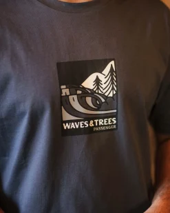 T-shirt en coton bio Waves u0026 Trees - Charcoal