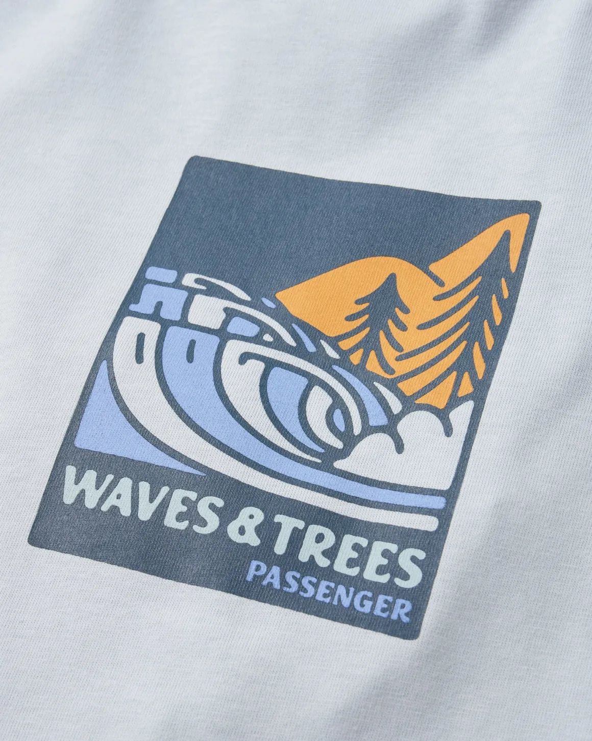 T-shirt en coton bio Waves u0026 Trees - Bleu Gris
