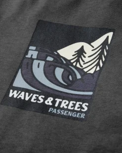 T-shirt en coton bio Waves u0026 Trees - Charcoal