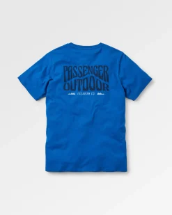 T-shirt en coton bio Yuca - Bleu Azur Marl