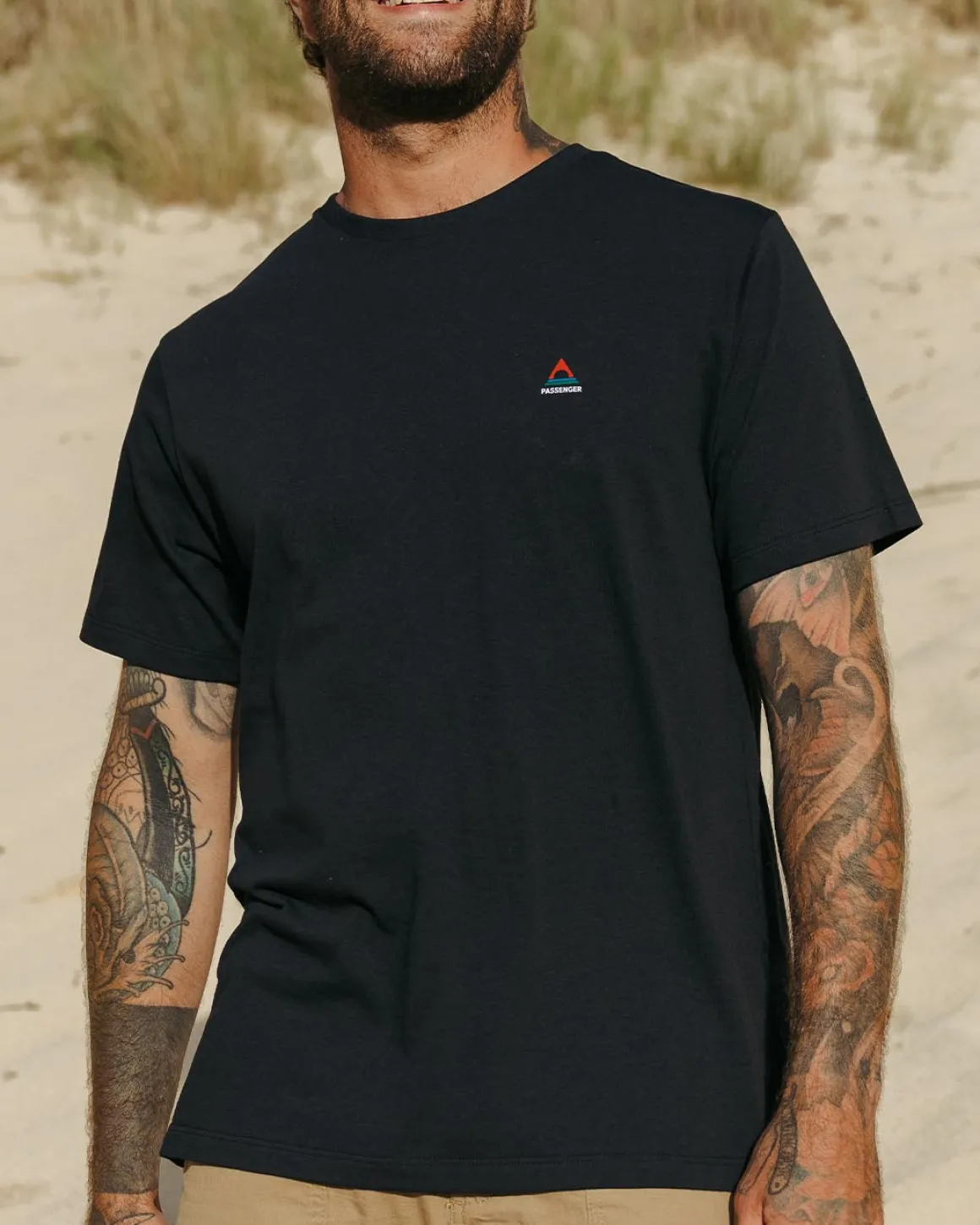 T-shirt en coton recyclé avec logo classique - Noir