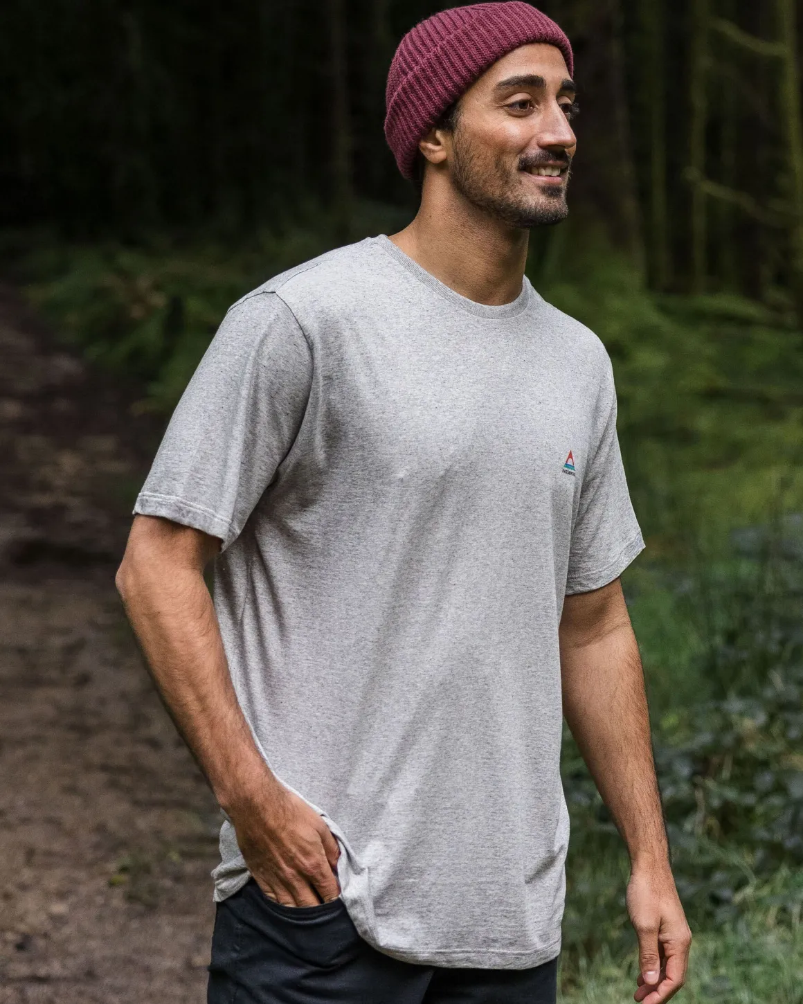 T-shirt en coton recyclé avec logo classique - Gris chiné