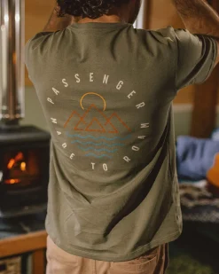 T-shirt en coton recyclé Escapism - Olive poussiéreux