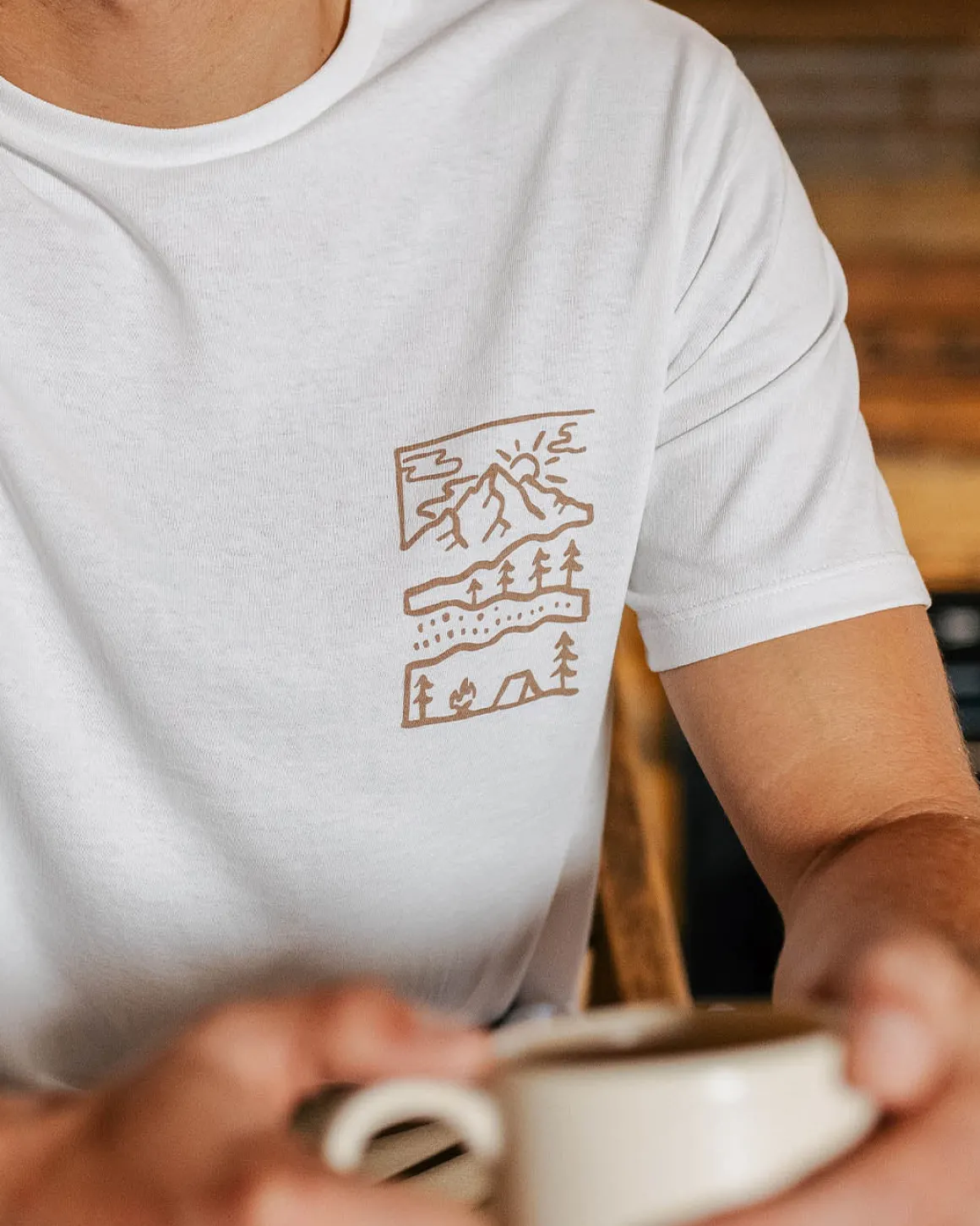 T-shirt en coton recyclé Nature - Blanc