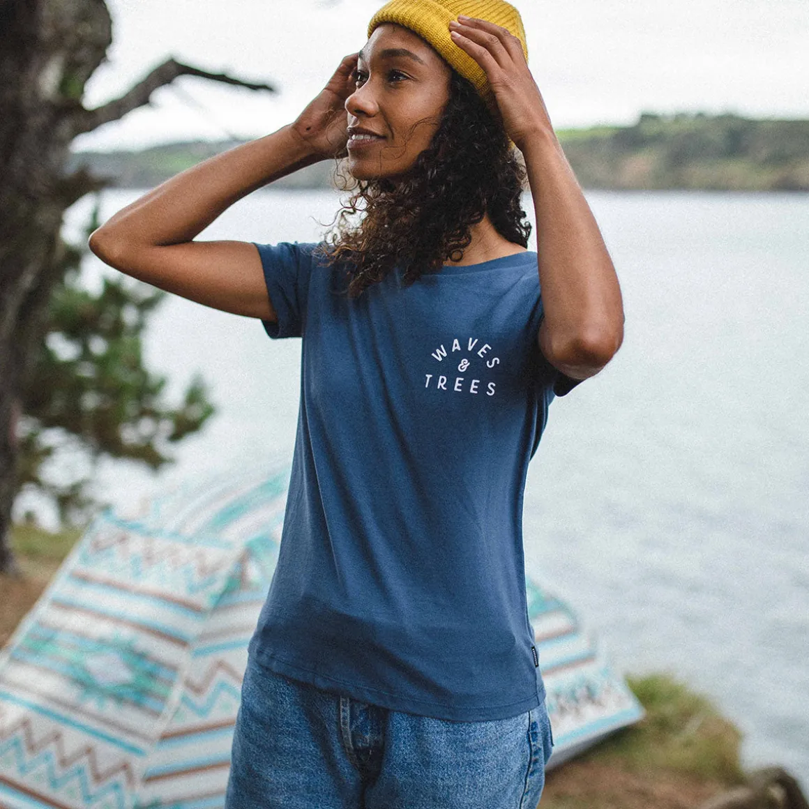 T-shirt en coton recyclé Penida - Denim foncé