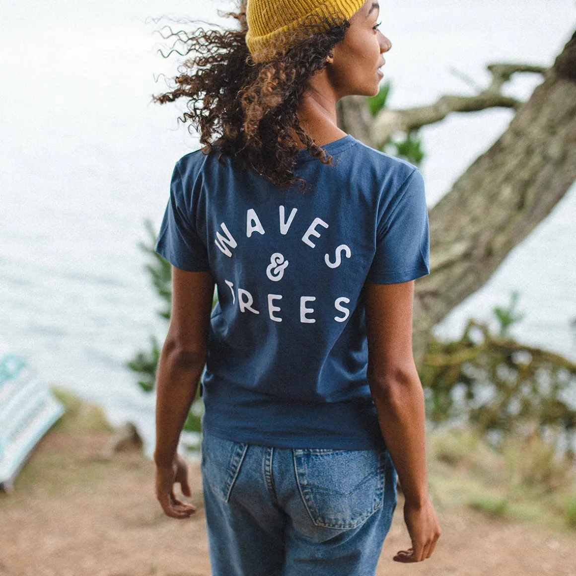 T-shirt en coton recyclé Penida - Denim foncé