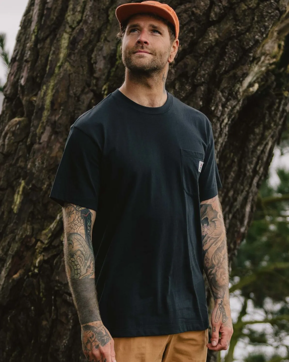 T-shirt Heritage Recyclé à Coupe Décontractée - Noir