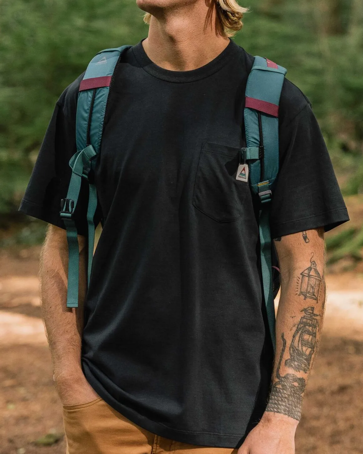 T-shirt Heritage Recyclé à Coupe Décontractée - Noir