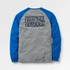 T-shirt manches longues en coton bio Yuca - Bleu Azur Marl
