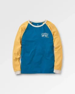 T-shirt manches longues en coton recyclé Riser - Bleu Corail