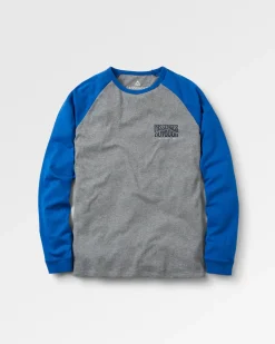 T-shirt manches longues en coton bio Yuca - Bleu Azur Marl