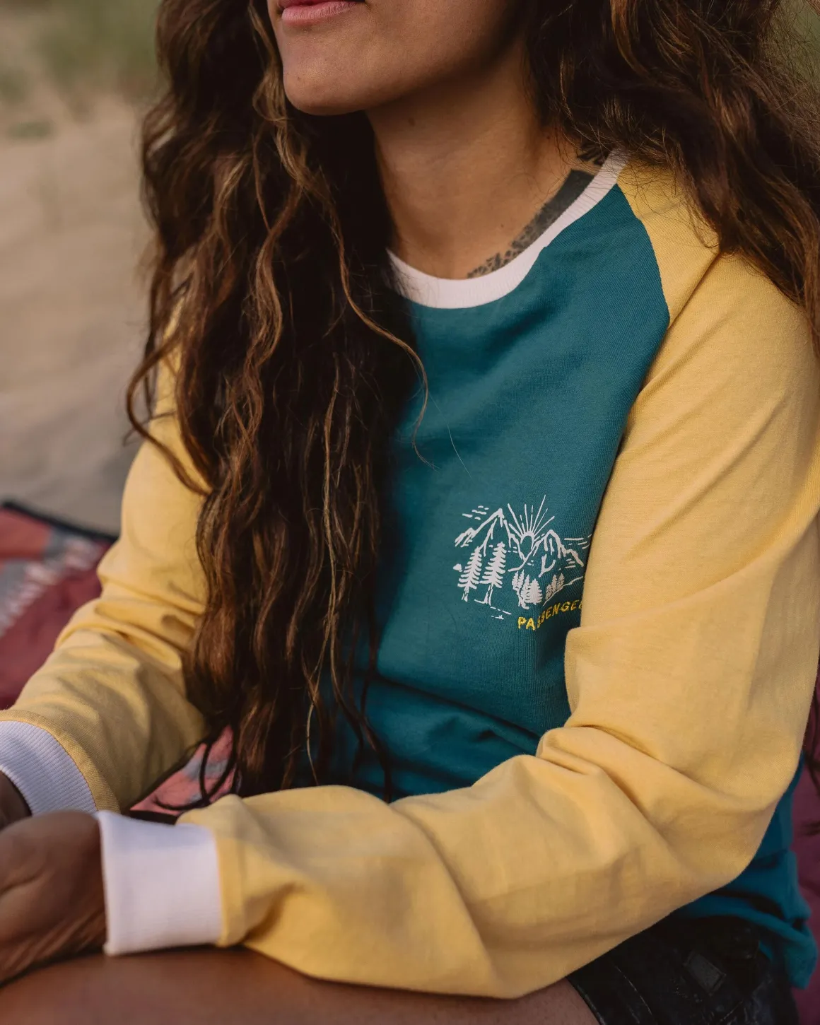 T-shirt manches longues en coton recyclé Riser - Bleu Corail