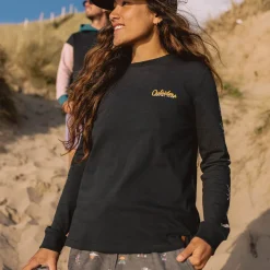 T-shirt manches longues en coton recyclé Dawn - Noir