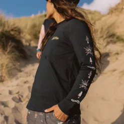 T-shirt manches longues en coton recyclé Dawn - Noir
