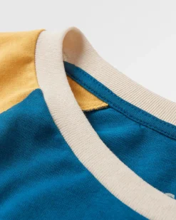 T-shirt manches longues en coton recyclé Riser - Bleu Corail