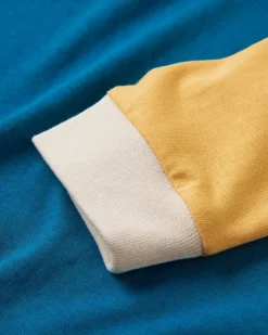 T-shirt manches longues en coton recyclé Riser - Bleu Corail