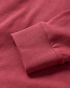 T-shirt manches longues en coton recyclé Dawn - Rouge Terre