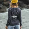 T-shirt manches longues recyclé Big Leaf - Noir délavé