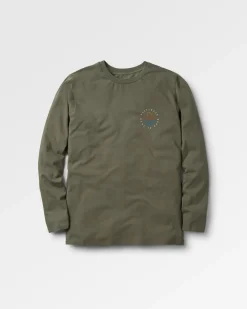 T-shirt manches longues recyclé Escapism - Olive poussiéreux