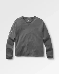 T-shirt manches longues recyclé Big Leaf - Noir délavé