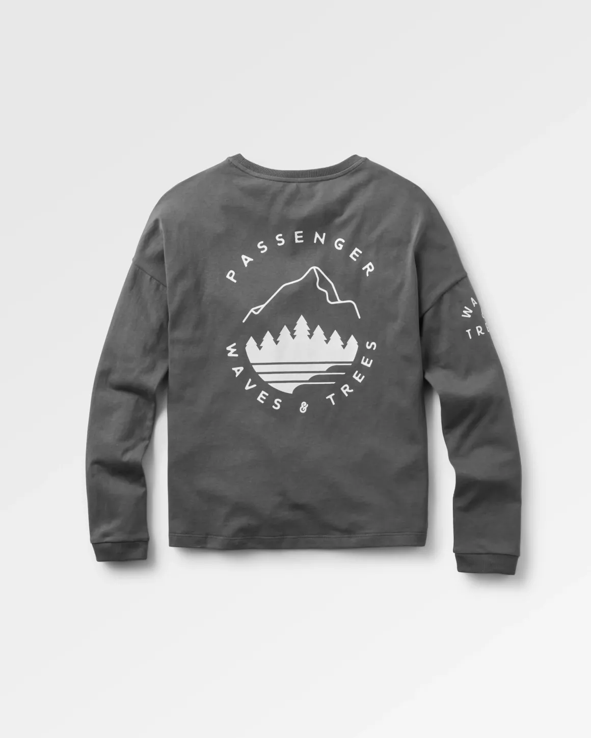 T-shirt manches longues recyclé Big Leaf - Noir délavé