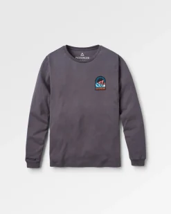 T-shirt manches longues recyclé Waves u0026 Trees - Charcoal