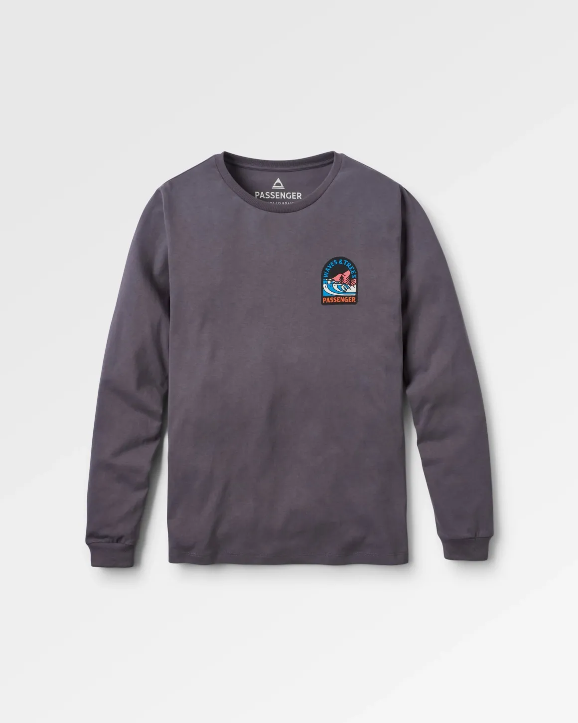 T-shirt manches longues recyclé Waves u0026 Trees - Charcoal