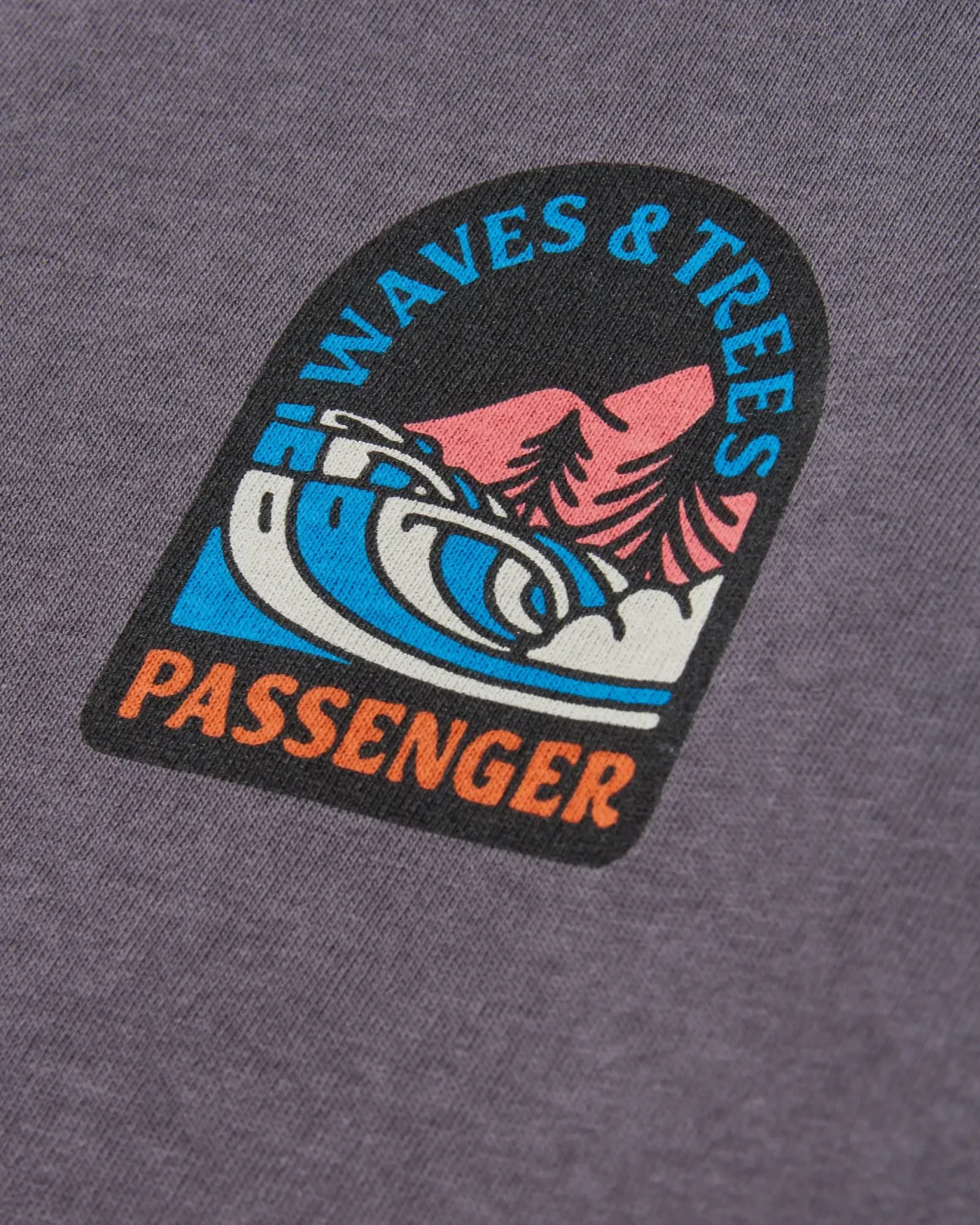T-shirt manches longues recyclé Waves u0026 Trees - Charcoal