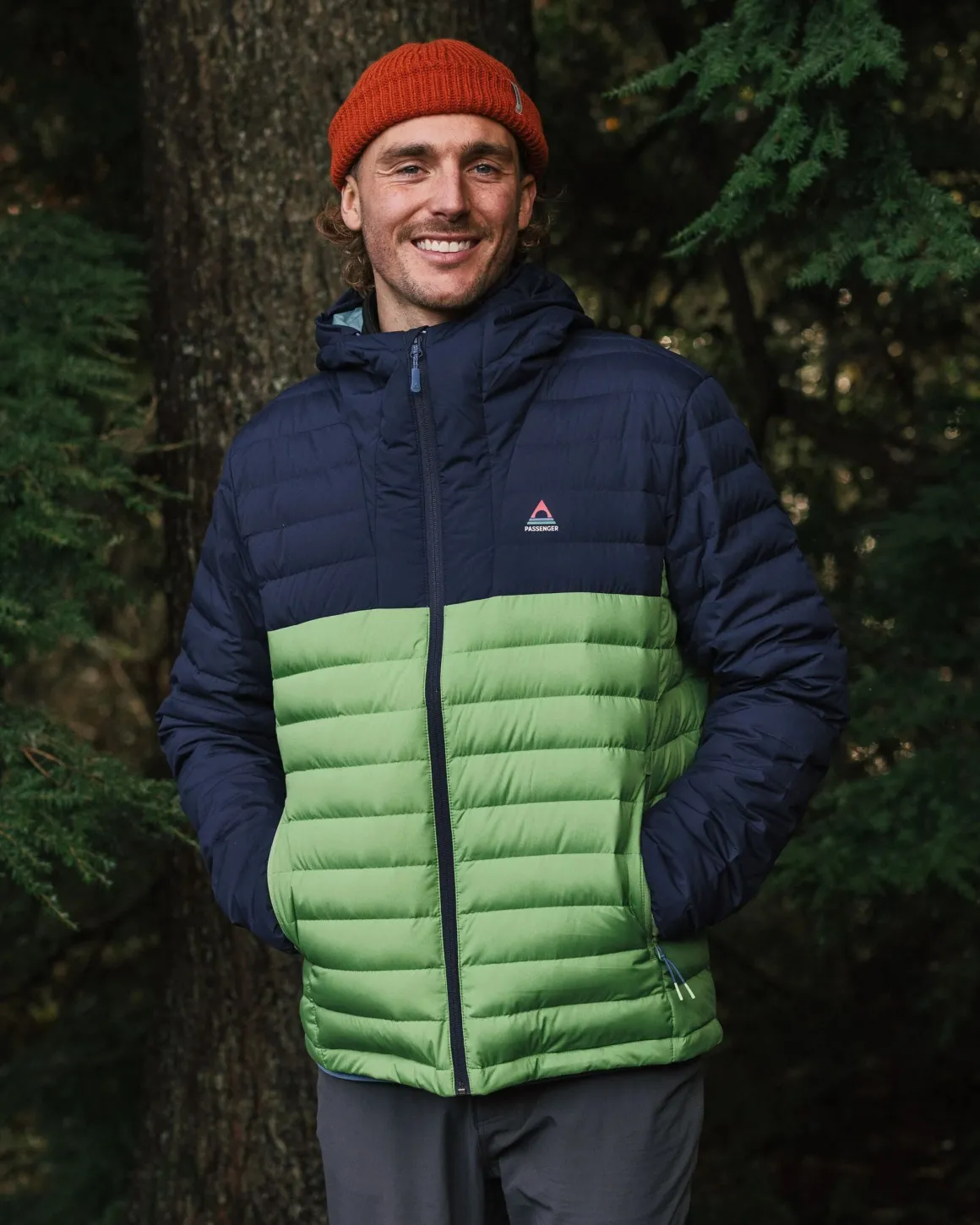 Veste en duvet recyclé Ashland - Rich Navy/Pear Green