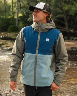 Veste Imperméable Recyclée Downpour - Tidal Blue/Arctic/Dusty Olive