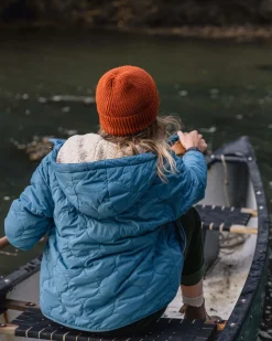 Veste Isolée Doublée Sherpa Recyclée Terreuse - Bleu Lavé