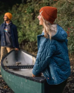 Veste Isolée Doublée Sherpa Recyclée Terreuse - Bleu Lavé