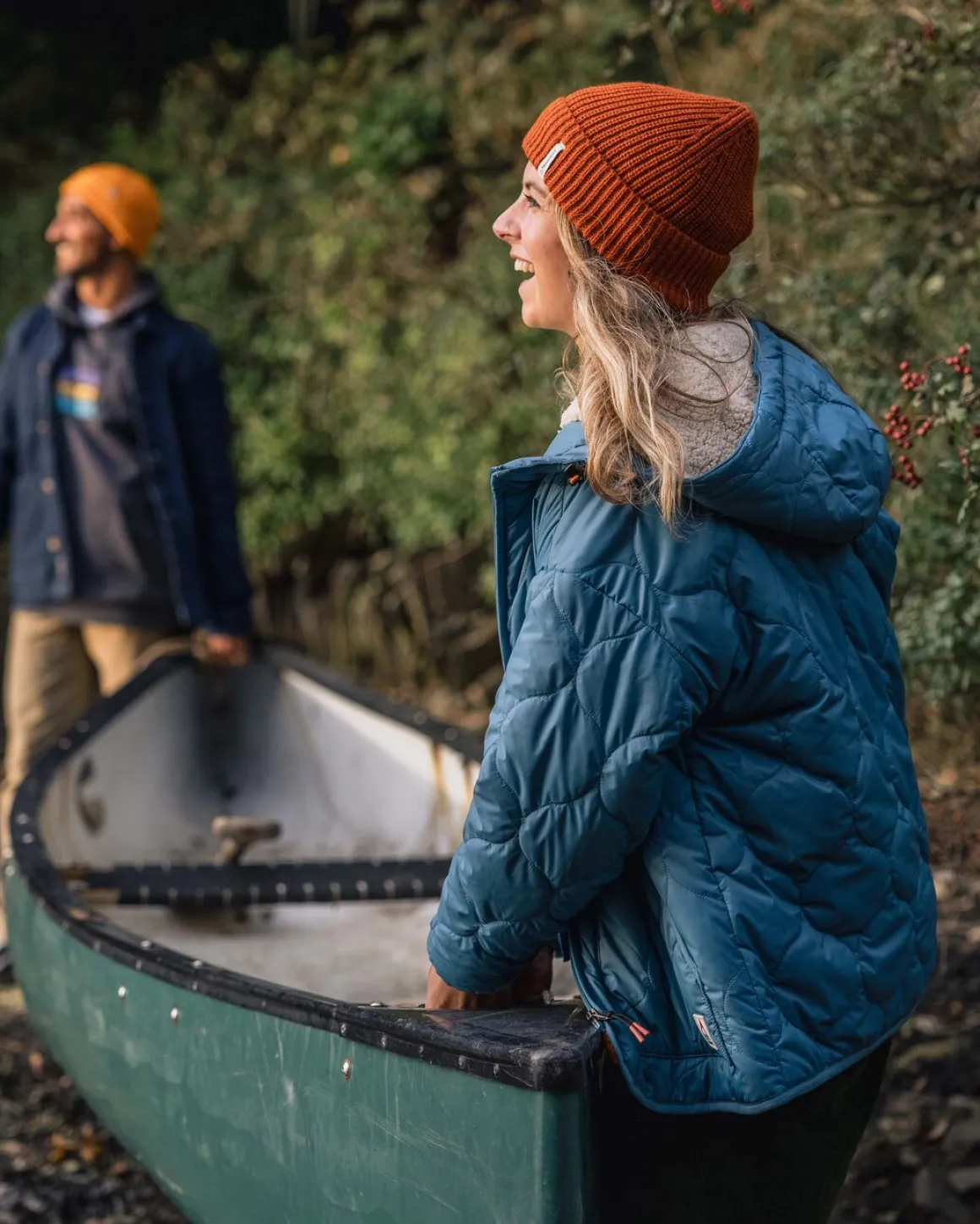 Veste Isolée Doublée Sherpa Recyclée Terreuse - Bleu Lavé