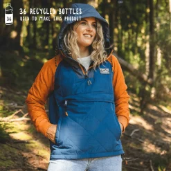 Veste Isolée Recyclée Océan 1/2 Zip - Ensign Blue