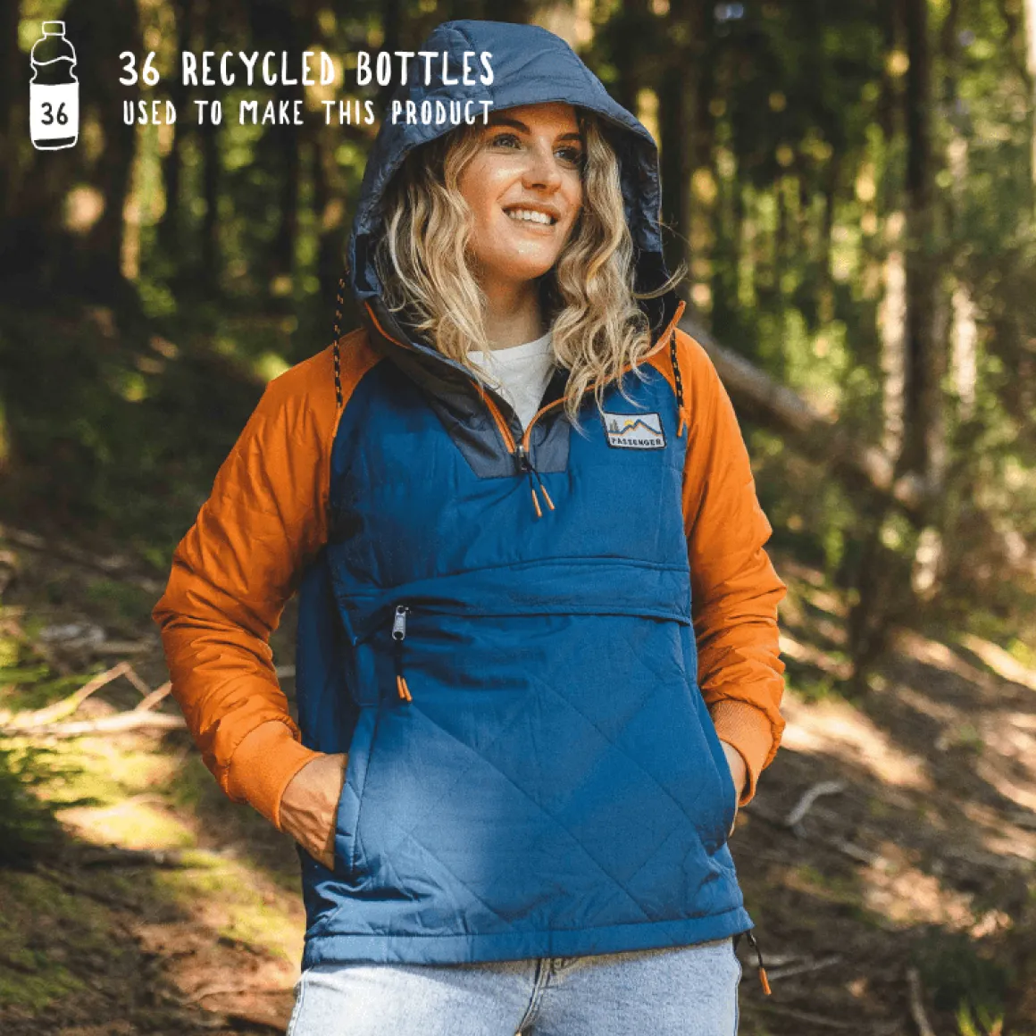 Veste Isolée Recyclée Océan 1/2 Zip - Ensign Blue