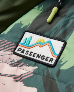 Veste Isolée Recyclée Océan 1/2 Zip - Montagne Abstraite Sapin