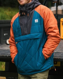 Veste Oceanic Recyclée Isolée 1/2 Zip - Bleu Tidal/Orange Brûlé