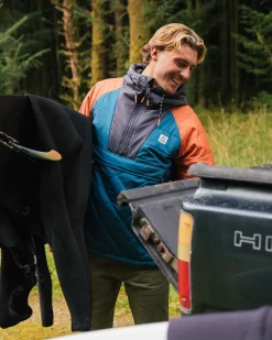 Veste Oceanic Recyclée Isolée 1/2 Zip - Bleu Tidal/Orange Brûlé