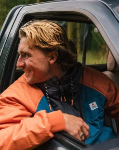 Veste Oceanic Recyclée Isolée 1/2 Zip - Bleu Tidal/Orange Brûlé